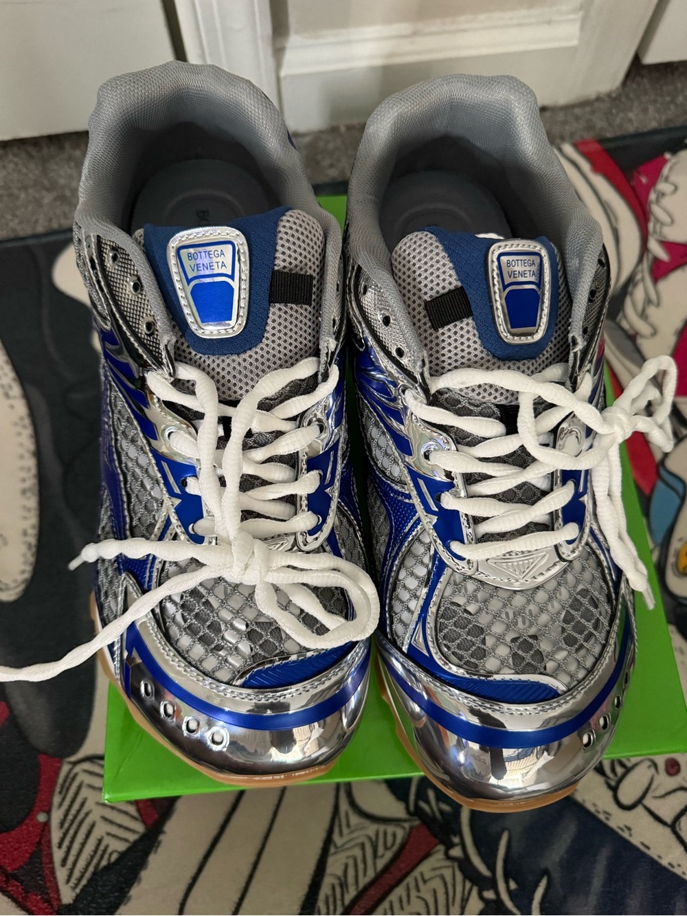 Banana Republic Silver and Blue Men’s Sneakers